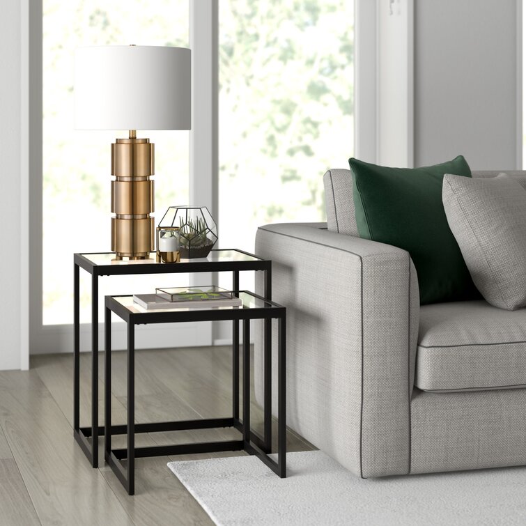 Wayfair glass on sale side tables